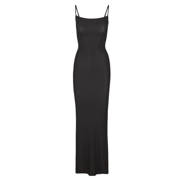 NWOT SKIMS Soft Lounge Long Slip Dress In Onyx - Picture 4 of 6